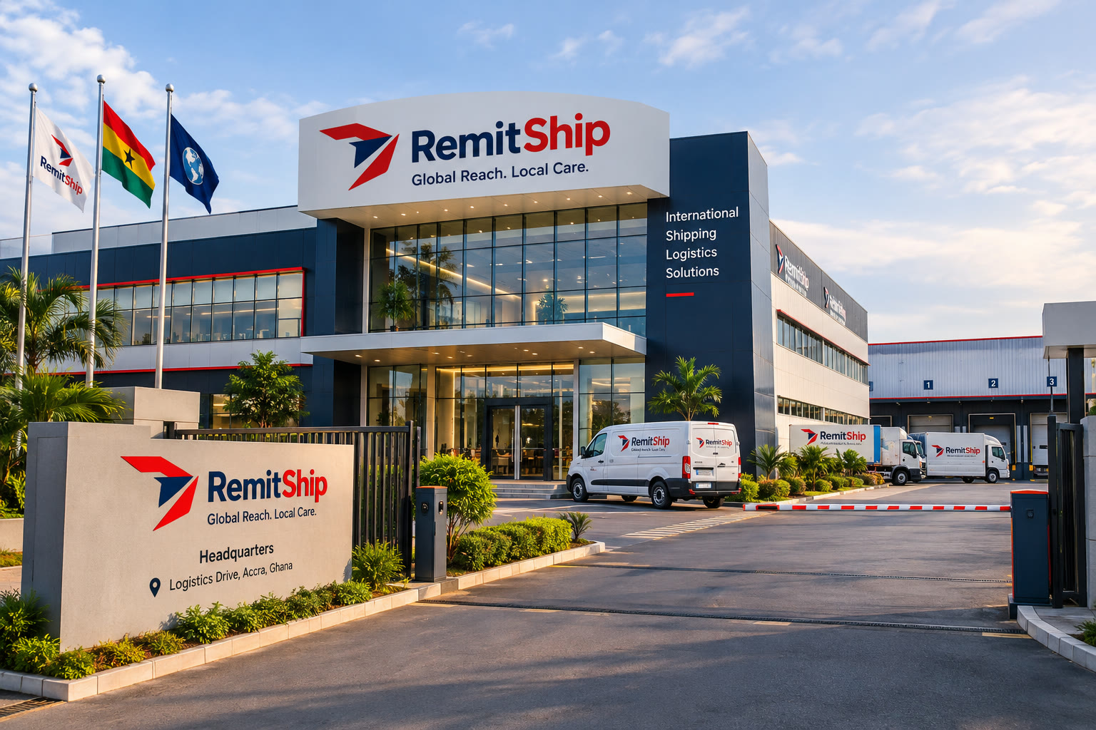 RemitShip headquarters on Logistics Drive, Accra, Ghana